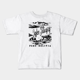 Lake Titicaca Hand Drawn Peru / Bolivia Artistic Graphic Kids T-Shirt